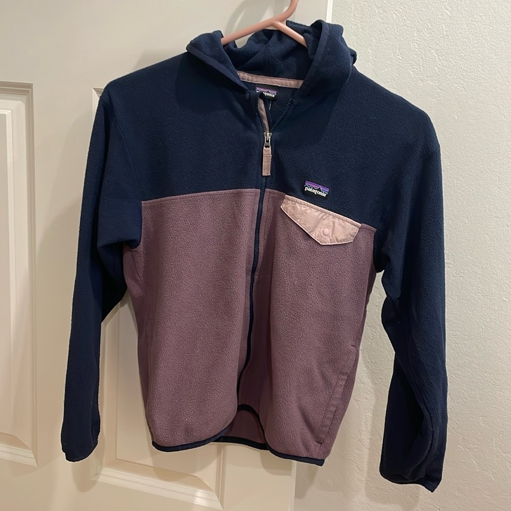 Patagonia Micro D Snap-T Hoody Zip Up Fleece Jacket Kids Large 12